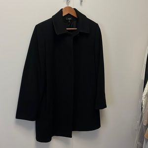 Theory Car Coat Quiet Luxury EXCELLENT Condition. Sz L Black, Wool